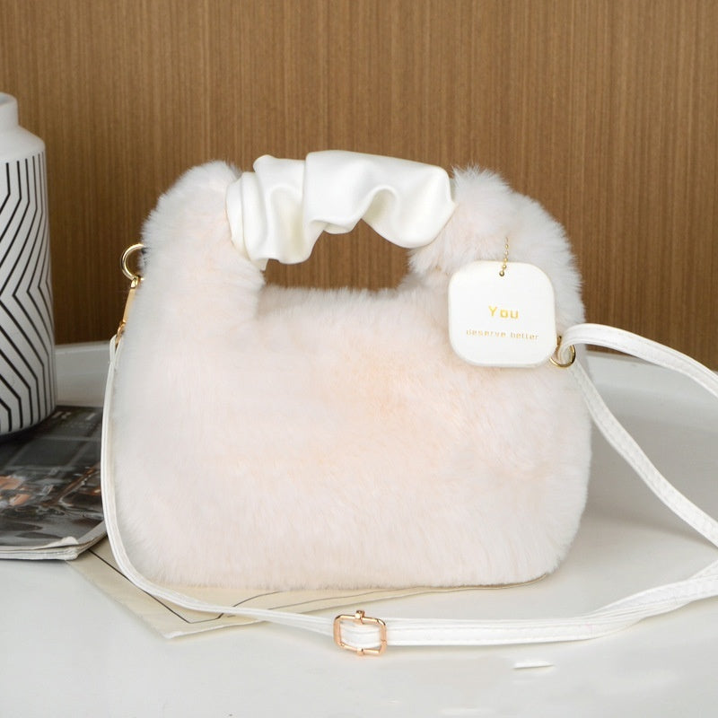 Plush Bag Women's Shoulder Crossbody Handbag