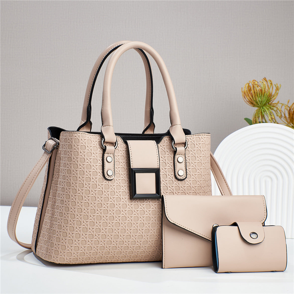 Three-piece Textured Large Capacity Women's One Shoulder Crossbody Bag