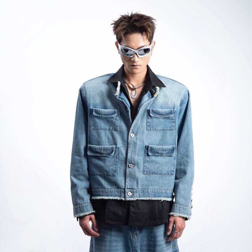 Oversized Distressed Denim Jacket – Bold Style, No Compromises - Laberetta