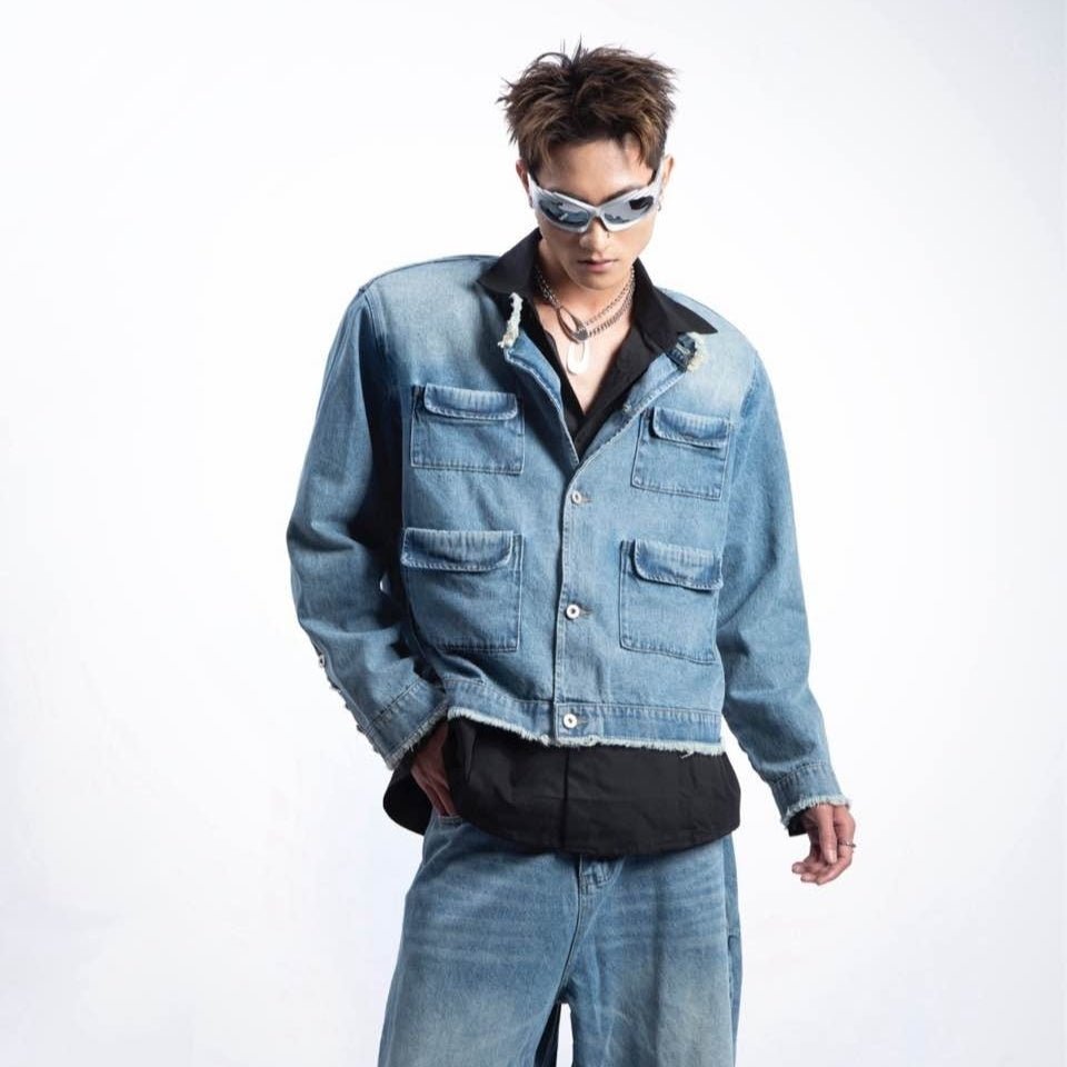 Oversized Distressed Denim Jacket – Bold Style, No Compromises - Laberetta